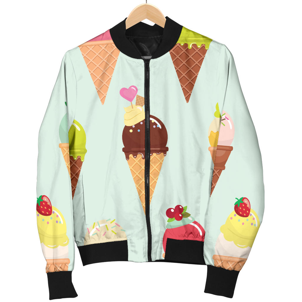 Ice Cream Pattern Print Design 03 Men Bomber Jacket