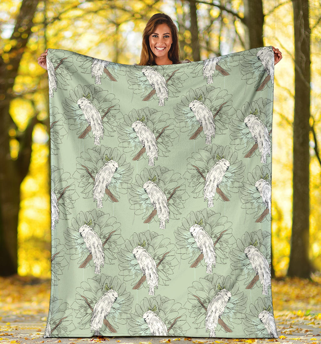 Cockatiel Pattern Print Design 01 Premium Blanket