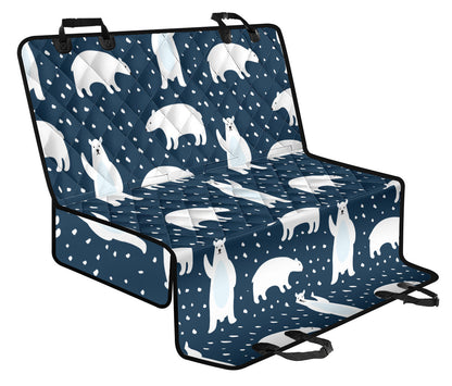 Polar Bear Pattern Print Design A02 Rear Dog Car Seat Cover Hammock