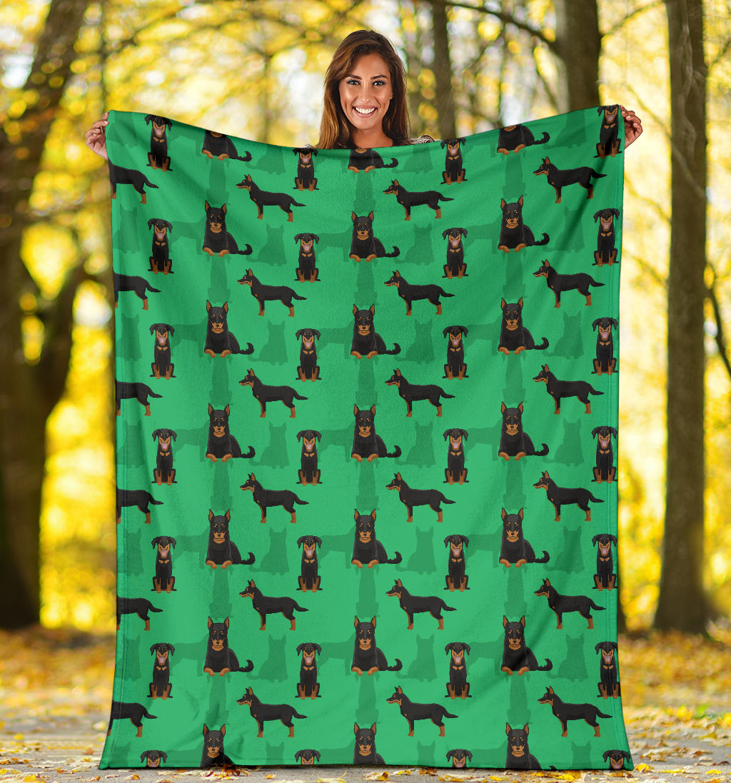 Beauceron Pattern Print Design 01 Premium Blanket