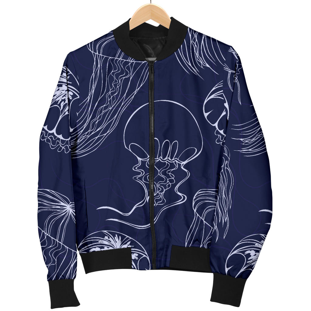 Jellyfish Pattern Print Design 05 Men Bomber Jacket