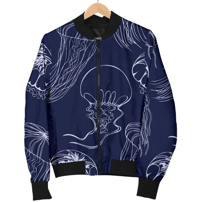 Jellyfish Pattern Print Design 05 Men Bomber Jacket