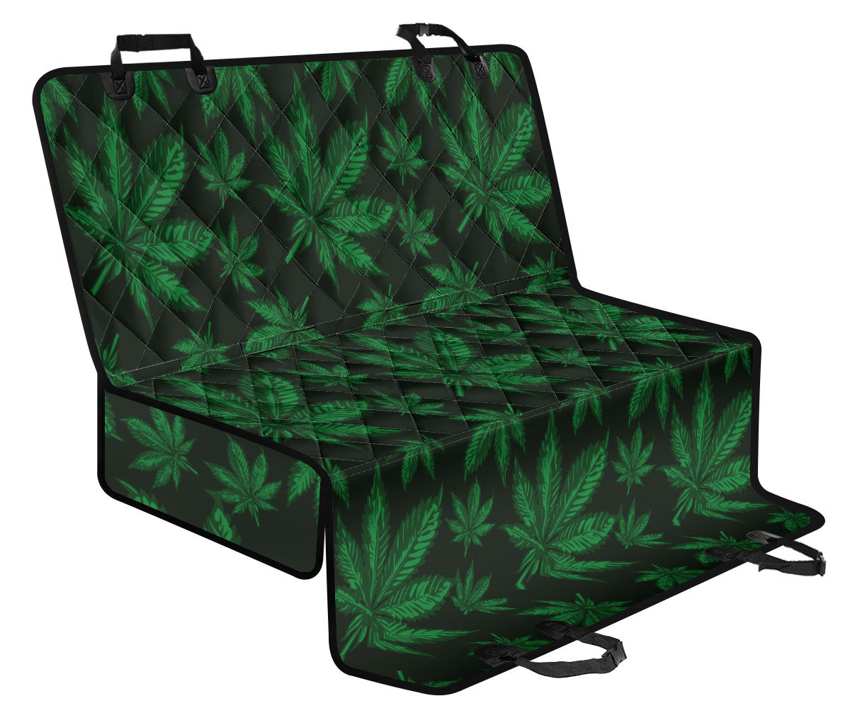 Pot Leaf Pattern Print Design A04 Rear Dog Car Seat Cover Hammock