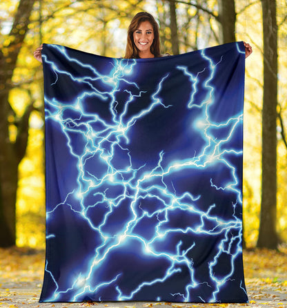 Lightning Thunder Pattern Print Design 04 Premium Blanket