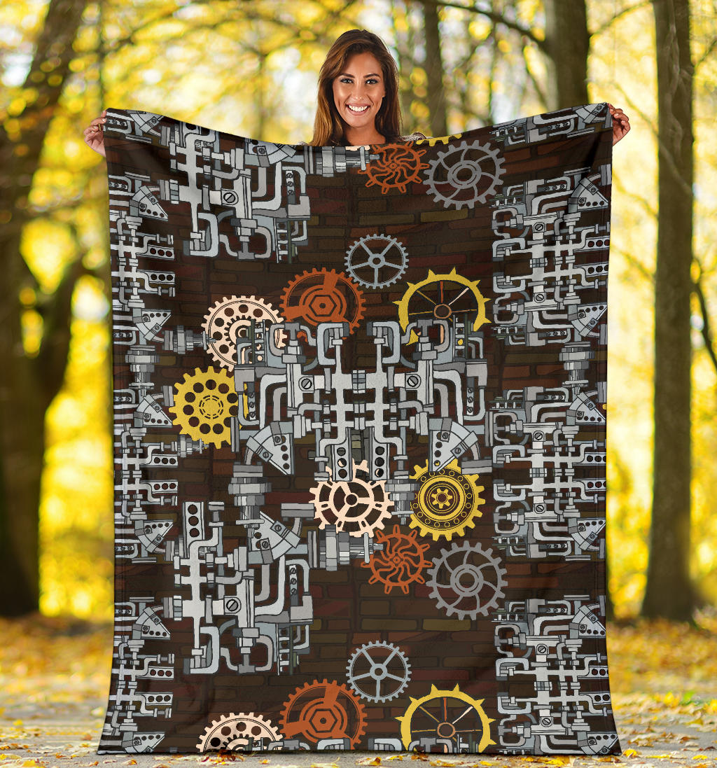 Mechanic Pattern Print Design 04 Premium Blanket