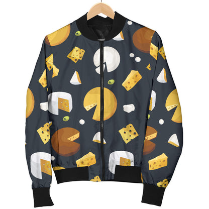 Cheese Pattern Print Design 03 Men Bomber Jacket