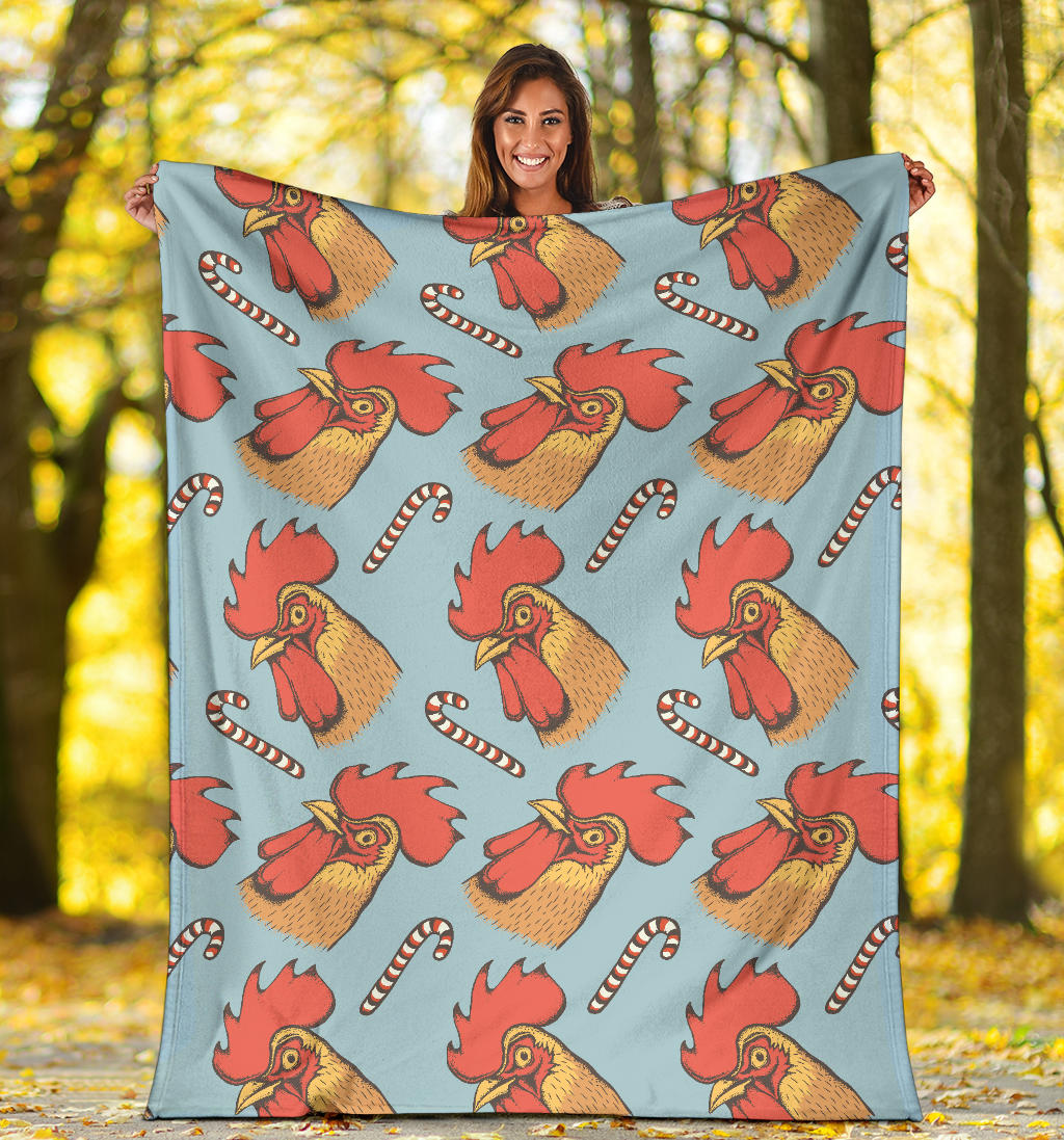 Rooster Pattern Print Design A05 Premium Blanket
