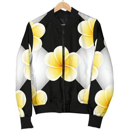 Plumeria Pattern Print Design A04 Men Bomber Jacket