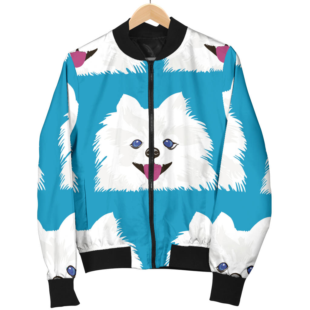 Pomeranians Pattern Print Design A05 Men Bomber Jacket