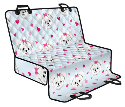 Maltese Pattern Print Design 03 Rear Dog Car Seat Cover Hammock