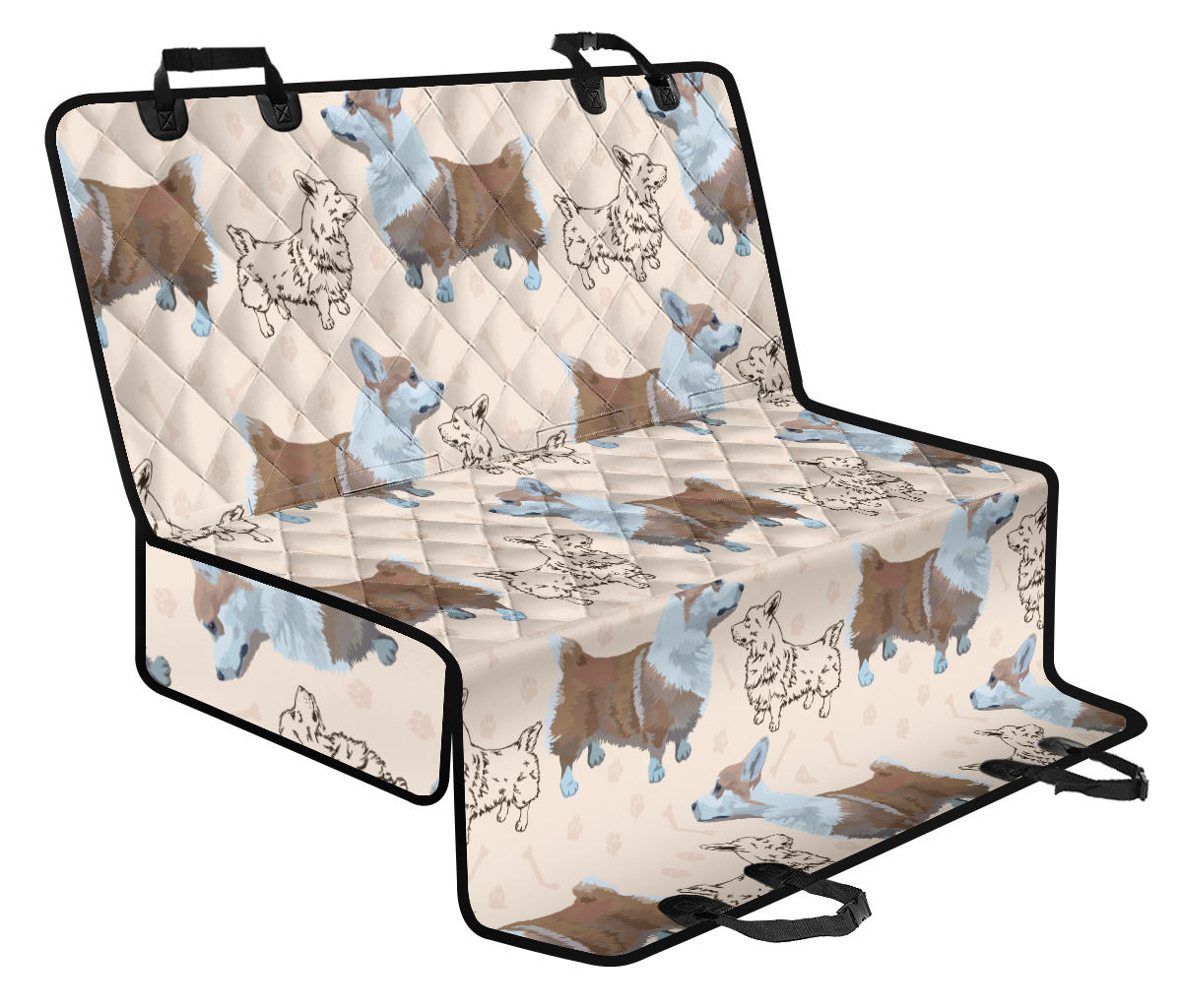 Pembroke Welsh Corgis Pattern Print Design A03 Rear Dog Car Seat Cover Hammock