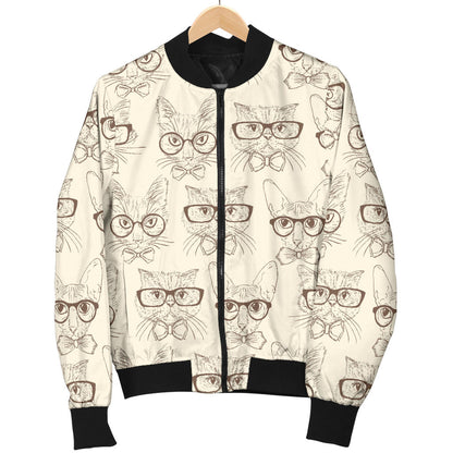 Cat Pattern Print Design 02 Men Bomber Jacket