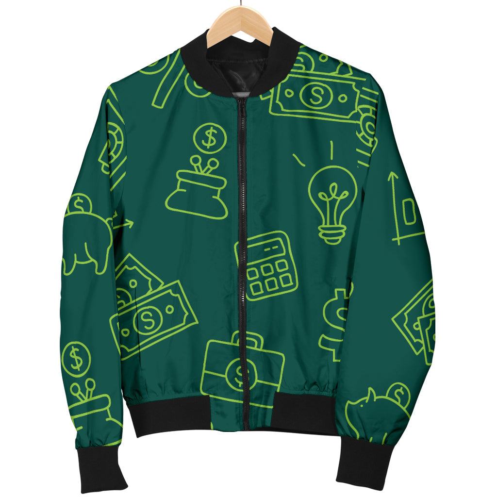 Accounting Financial Pattern Print Design 02 Men Bomber Jacket
