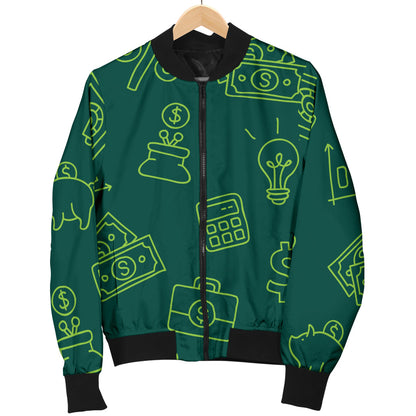 Accounting Financial Pattern Print Design 02 Men Bomber Jacket