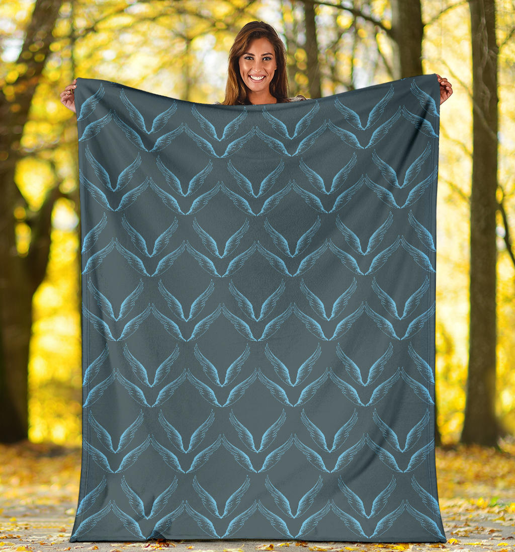 Angel Wings Pattern Print Design 04 Premium Blanket