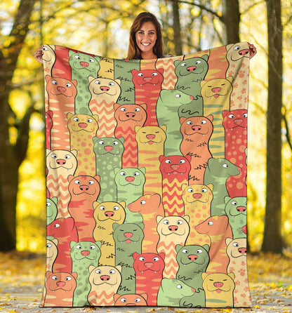 Ferret Pattern Print Design 01 Premium Blanket