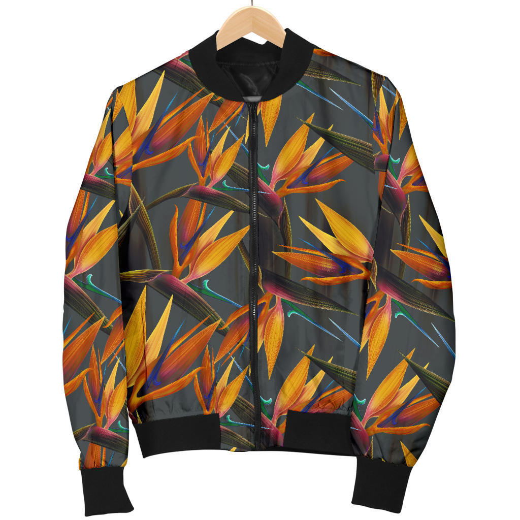 Bird Of Paradise Pattern Print Design 01 Men Bomber Jacket