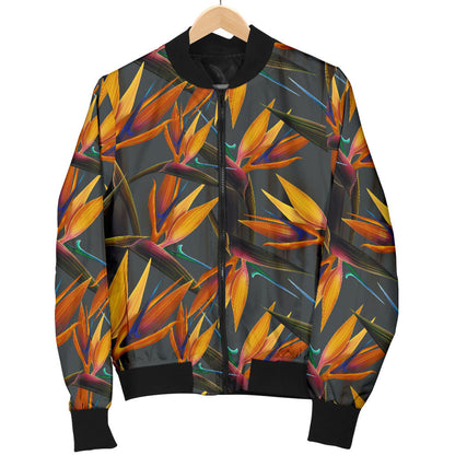 Bird Of Paradise Pattern Print Design 01 Men Bomber Jacket