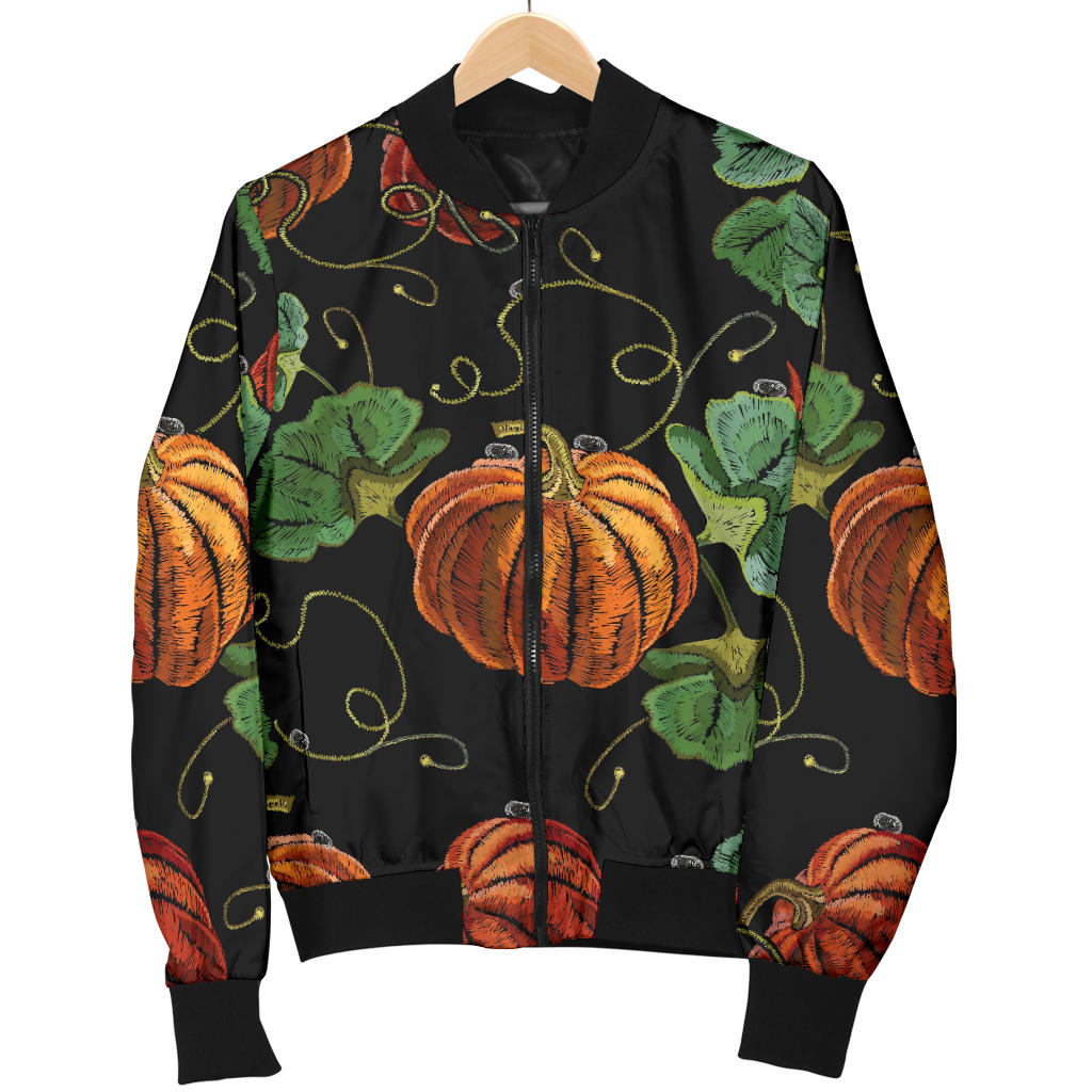 Pumpkin Pattern Print Design A02 Men Bomber Jacket