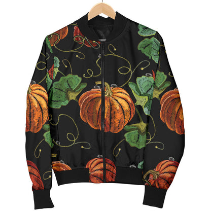 Pumpkin Pattern Print Design A02 Men Bomber Jacket