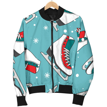 Ice Skate Pattern Print Design 03 Men Bomber Jacket