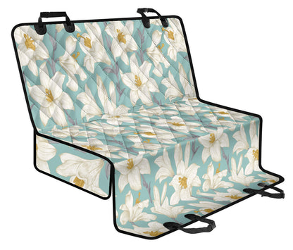 Lily Pattern Print Design 02 Rear Dog Car Seat Cover Hammock