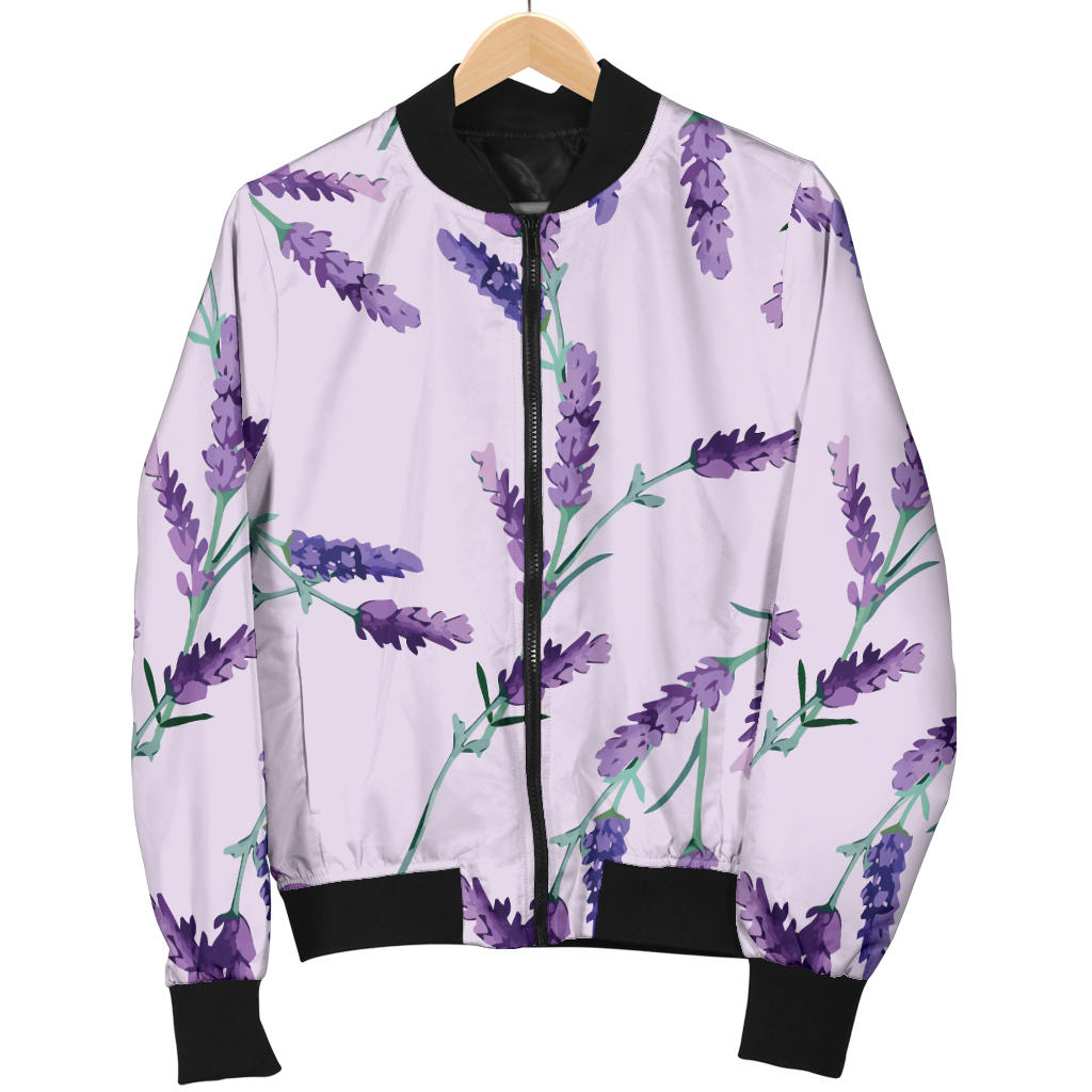 Lavender Pattern Print Design 02 Men Bomber Jacket