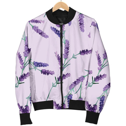 Lavender Pattern Print Design 02 Men Bomber Jacket