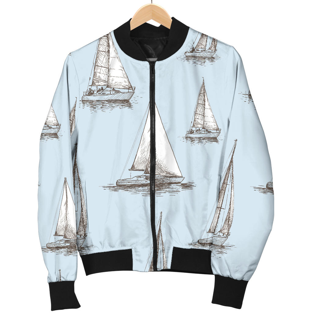 Sailing Ships Pattern Print Design A01/men-bomber-jacket.jpg Men Bomber Jacket