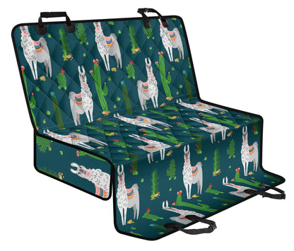 Llama Cactus Pattern Print Design 013 Rear Dog Car Seat Cover Hammock