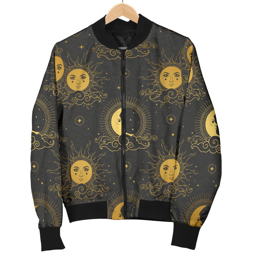 Celestial Moon Sun Pattern Print Design 05 Men Bomber Jacket