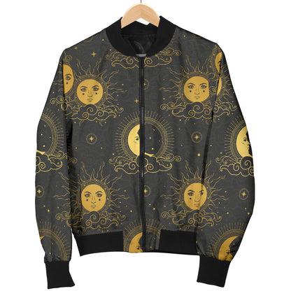 Celestial Moon Sun Pattern Print Design 05 Men Bomber Jacket