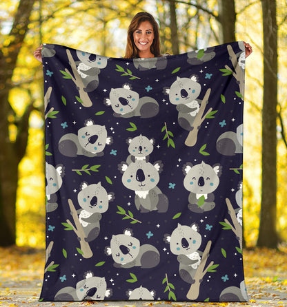 Koala Pattern Print Design 04 Premium Blanket