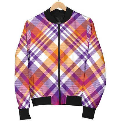 Madras Pattern Print Design 02 Men Bomber Jacket