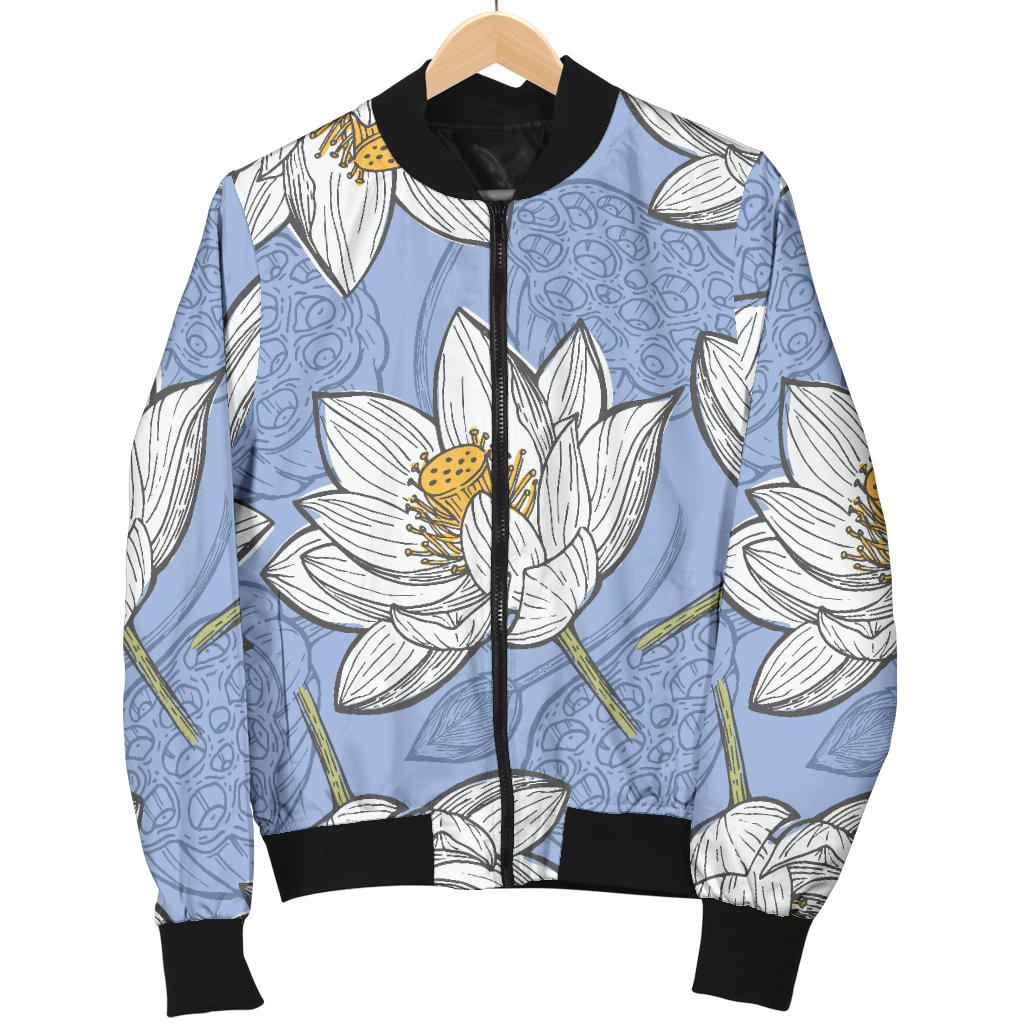 Lotus Pattern Print Design 04 Men Bomber Jacket