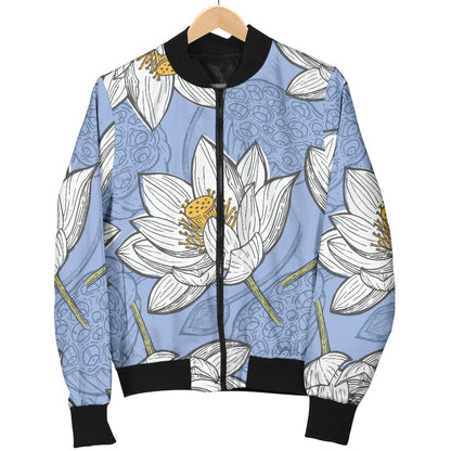 Lotus Pattern Print Design 04 Men Bomber Jacket