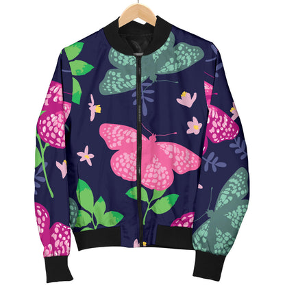 Monarch Butterfly Pattern Print Design 03 Men Bomber Jacket
