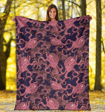 Octopus Pattern Print Design A03 Premium Blanket