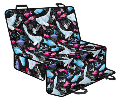 Manatee Pattern Print Design 02 Rear Dog Car Seat Cover Hammock