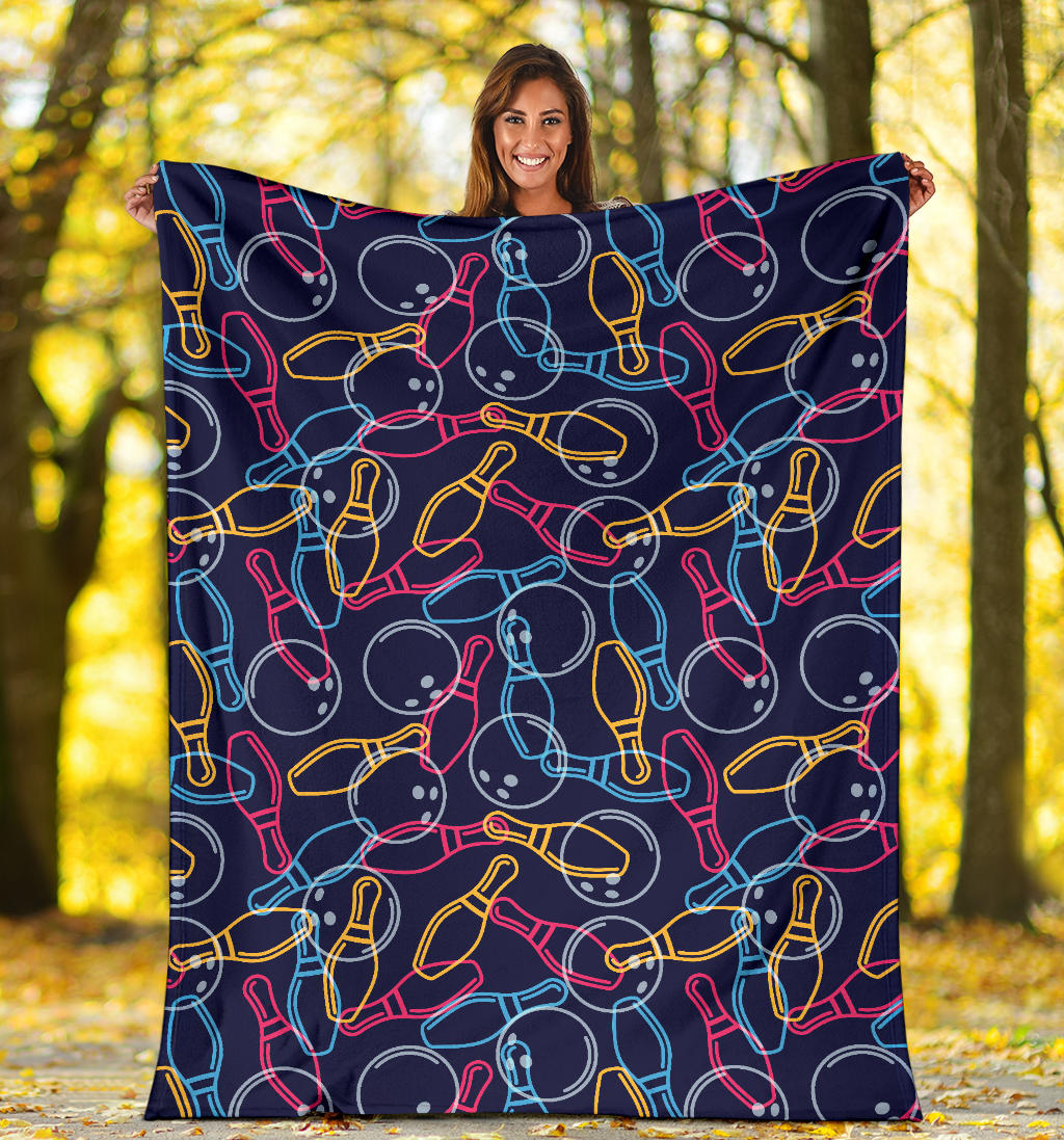 Bowling Pattern Print Design 07 Premium Blanket