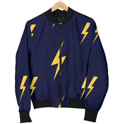Lightning Thunder Pattern Print Design 03 Men Bomber Jacket