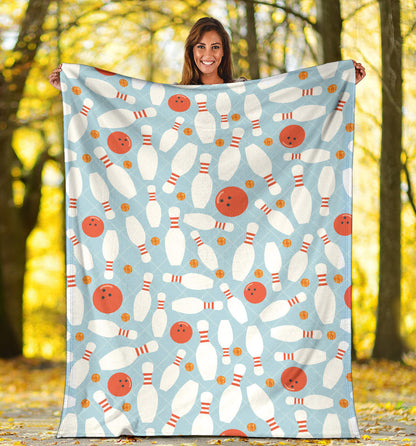 Bowling Pattern Print Design 09 Premium Blanket
