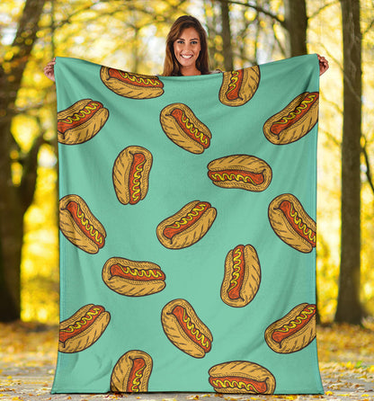 Hot Dog Pattern Print Design 04 Premium Blanket