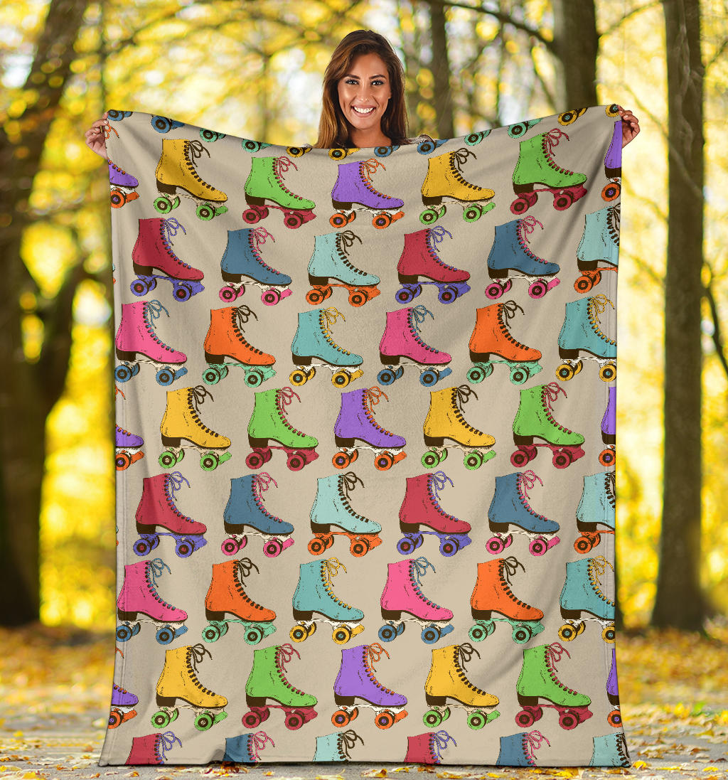 Roller skate Pattern Print Design A01 Premium Blanket
