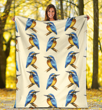 Kingfisher Pattern Print Design 01 Premium Blanket
