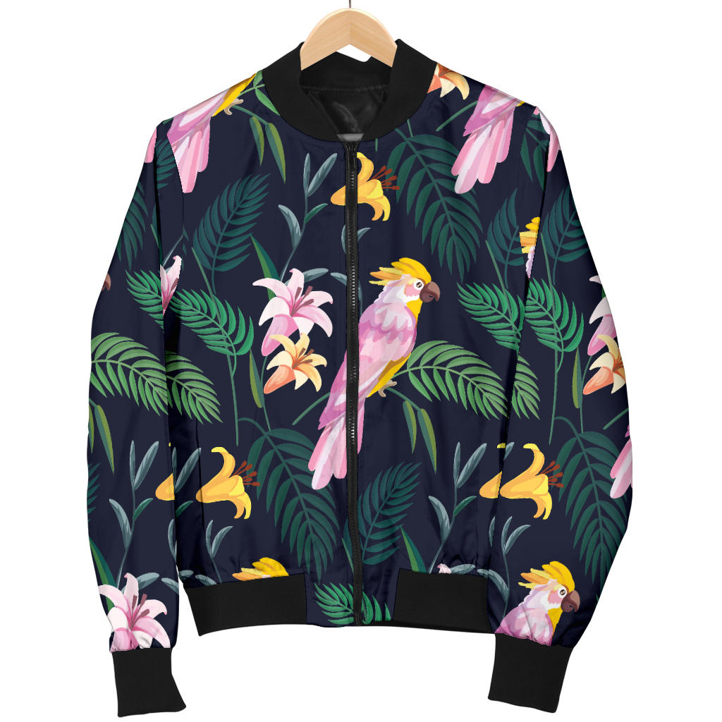 Cockatoo Pattern Print Design 03 Men Bomber Jacket