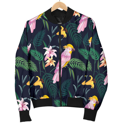 Cockatoo Pattern Print Design 03 Men Bomber Jacket