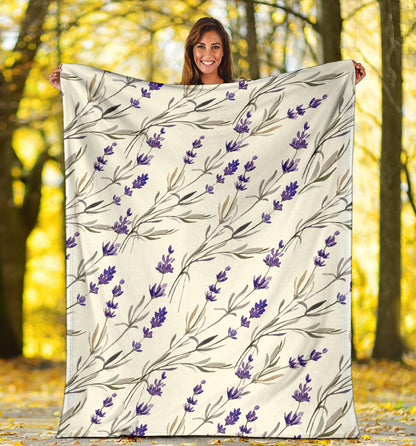 Lavender Pattern Print Design 01 Premium Blanket