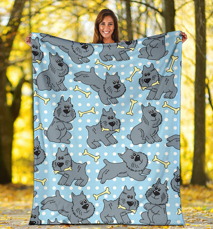 Schnauzers Pattern Print Design A02 Premium Blanket