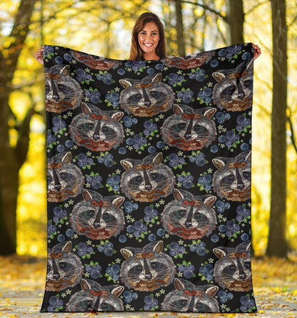 Raccoon Pattern Print Design A03 Premium Blanket